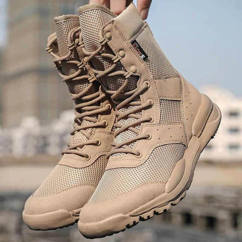 Army Boots Men Special Military Boots Fashion High Top Breathable Outdoor Hiking Shoes