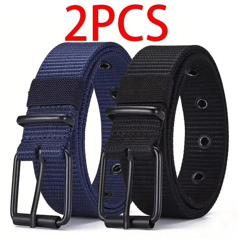 2PC Unisex Super Durable Nylon Belt With Quick Release Buckle For Daily Workwear Outdoor Sports Hiking Camping Casual Wear