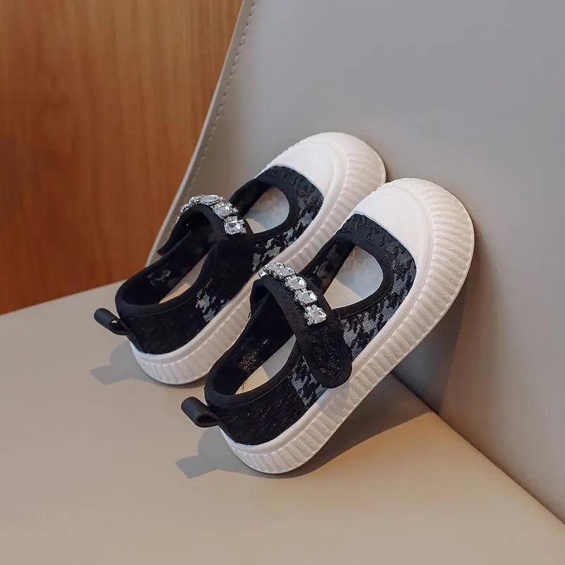 Baby Girl Princess Lace Rhinestone Shoes Toddler Child Teen Casual Breathable Shoes