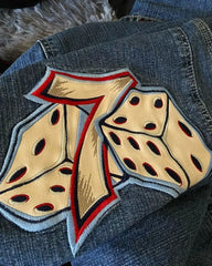 Jeans Hip Hop Rock Embroidery Pattern Men Women Fashion Streetwear