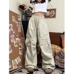 Y2K Streetwear Cargo Pants Women Vintage Big Pocket Baggy Oversize