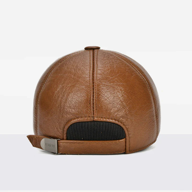 2026 Adjustable Men's Genuine Cowhide Leather Baseball Cap for Fall Winter Outdoor Sports Hat Men Real Cowhide Leather Caps