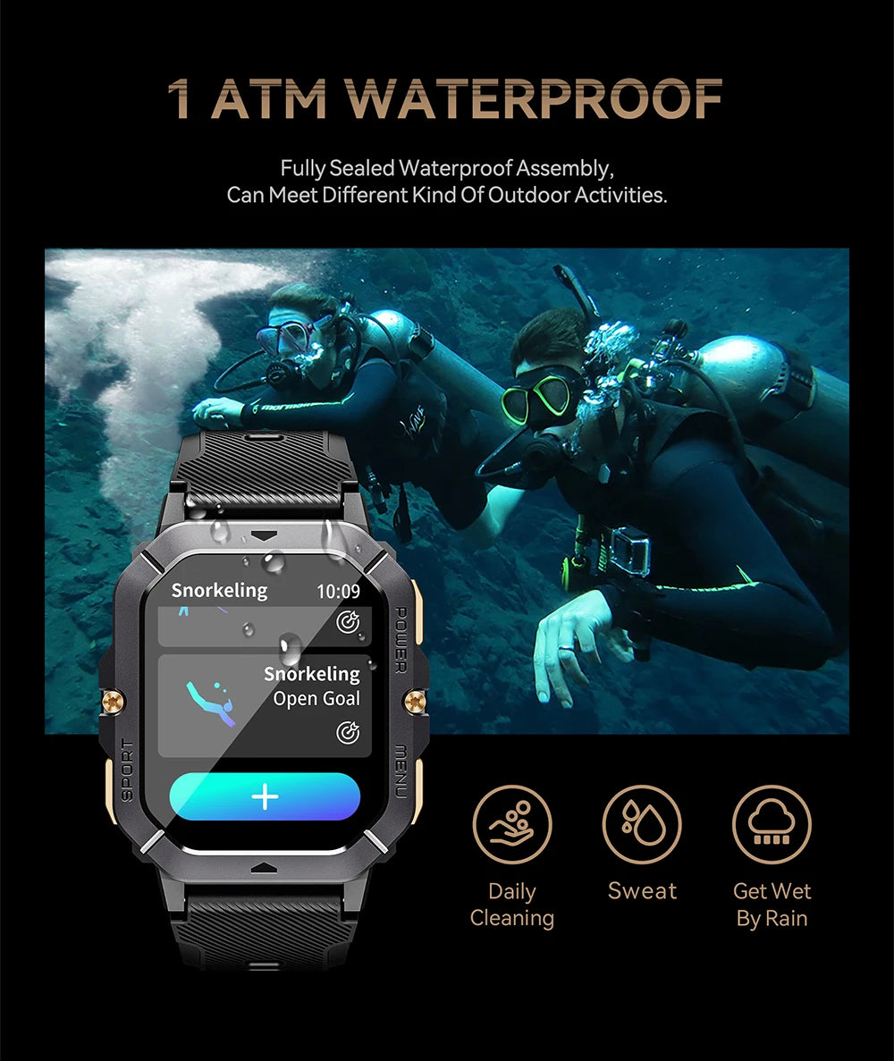 CUBOT C28 Waterproof Smart Watch Men 2.02 Inch Fitness Tracker Sport Wrist Smartwatch For Android IOS Bluetooth Call