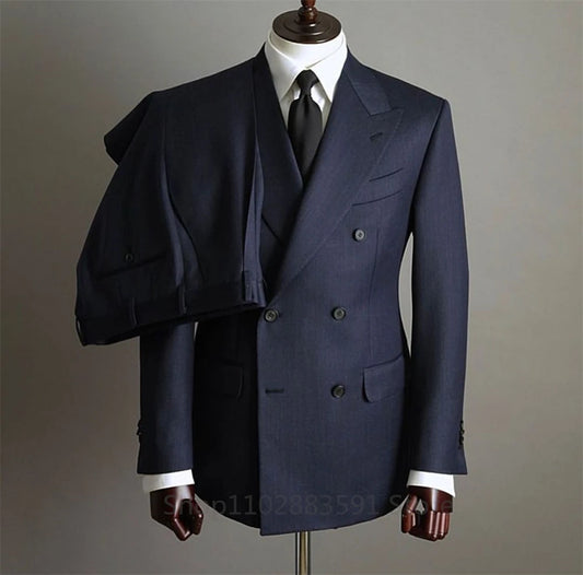 Tuxedo for Mens: 2 Pieces Blazer Pants Men Suits Double Breasted Buttons Peaked