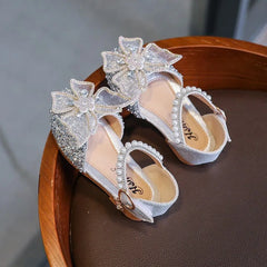 Summer Kids Girls Sandals Fashion Sequins Rhinestone Bow Girls Princess Shoes