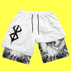 Y2K Men Streetwear Anime High Waist Oversize Breathable Gym Short Pants