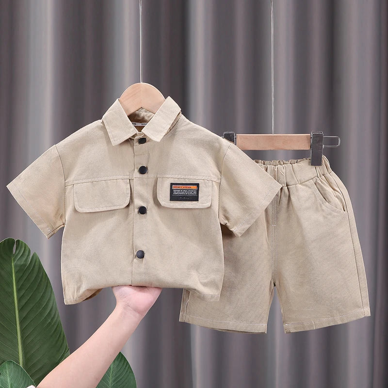 Children Boys Shirt Shorts 2Pcs/Sets New Summer Baby Clothes Suit Infant Outfits Toddler Casual Cotton Costume Kids Tracksuits