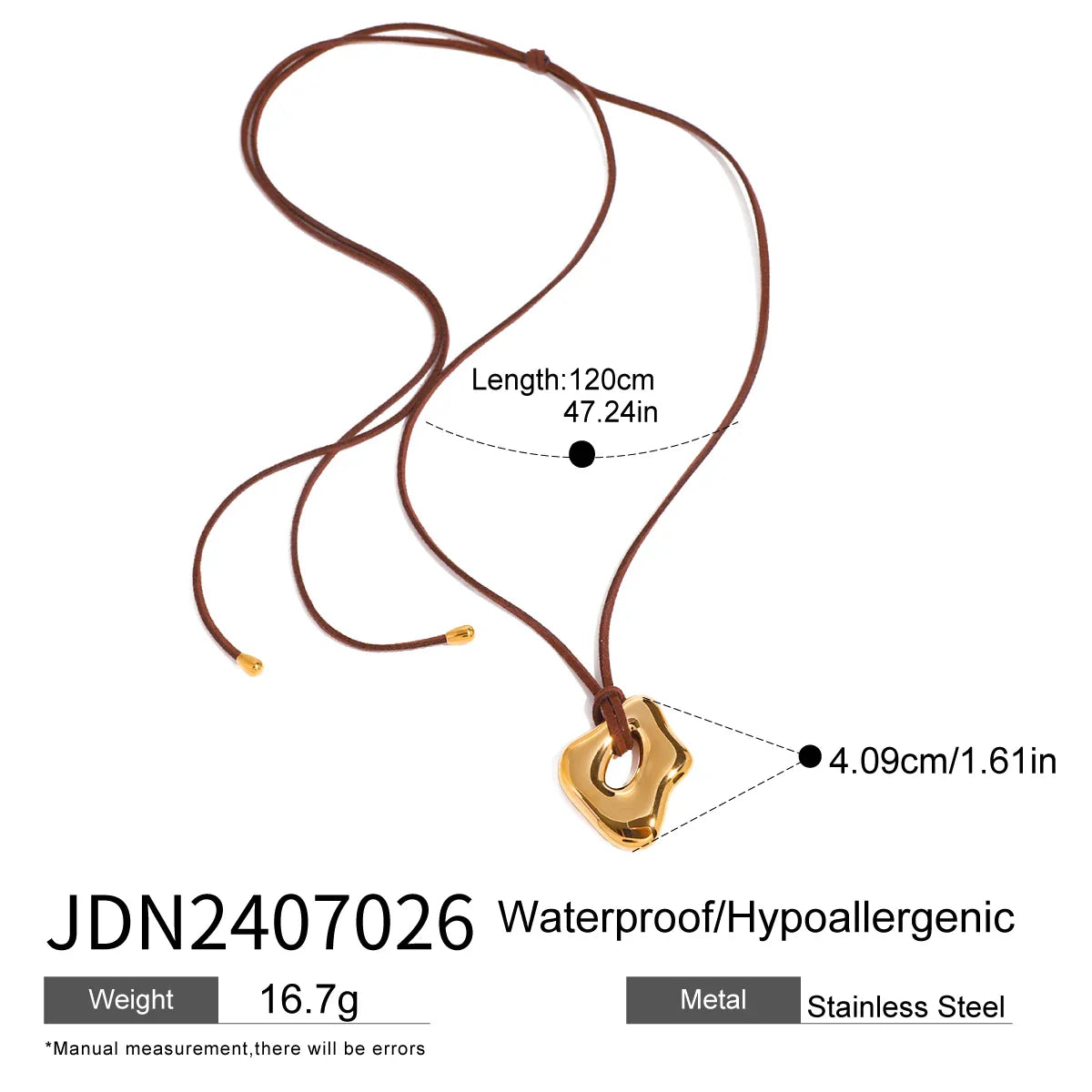 Uworld Waterproof Stainless Steel Micro Trend Cord Necklaces Women Statement Metal 18K Gold Plated Trendy 2024 Jewelry collares
