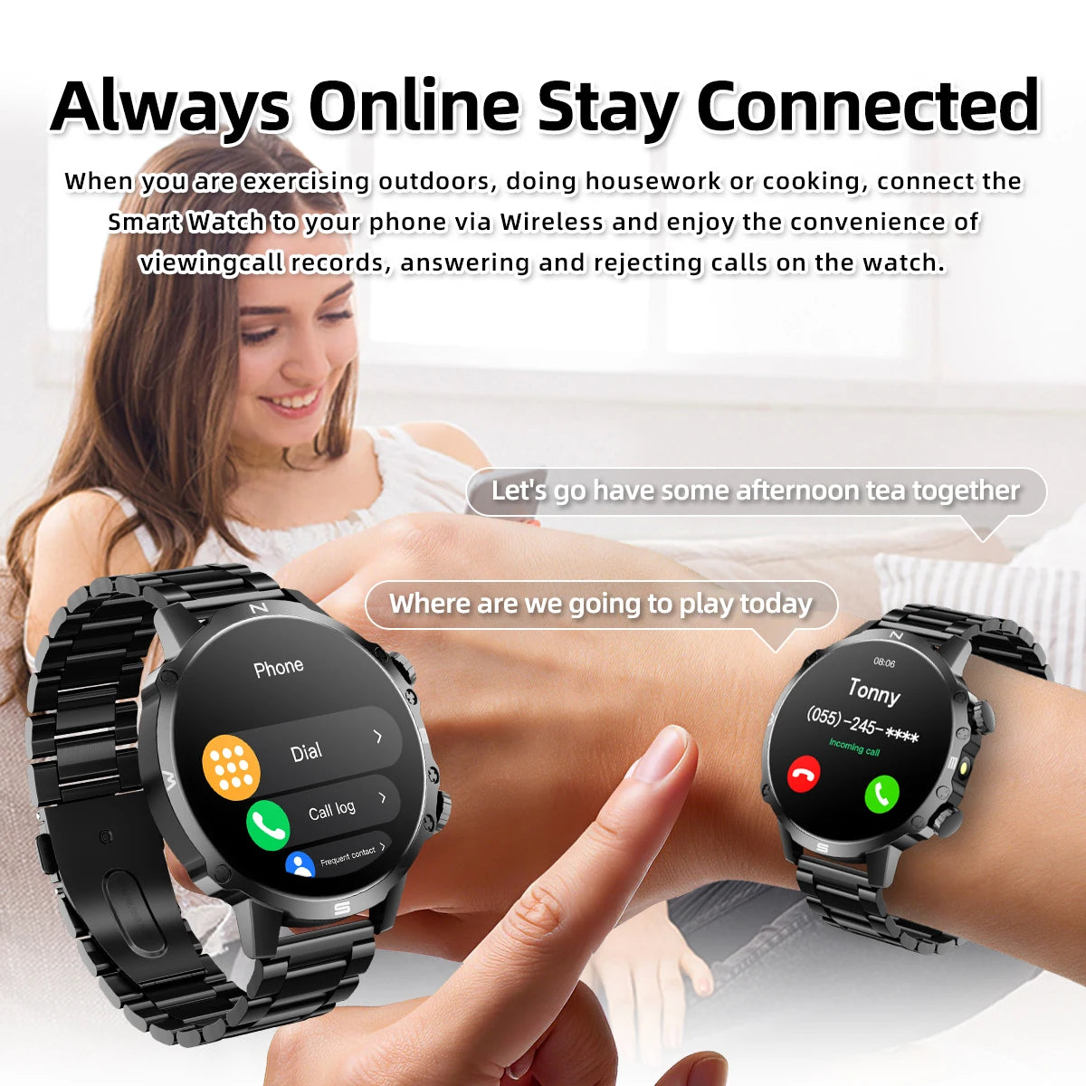2026 NEW Smartwatch for Android/IOS Bluetooth Call Answer Music Player Multi-sports Modes Custom Dial Sport Watch Men Women