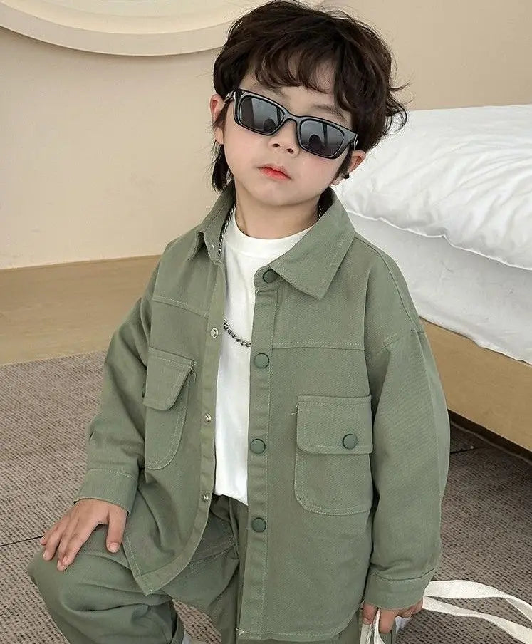 Boys Suit Coat+Pants Cotton 2Pcs/Sets 2025 Lasted Spring Autumn Sports Sets Teenagers Tracksuit Children Clothing