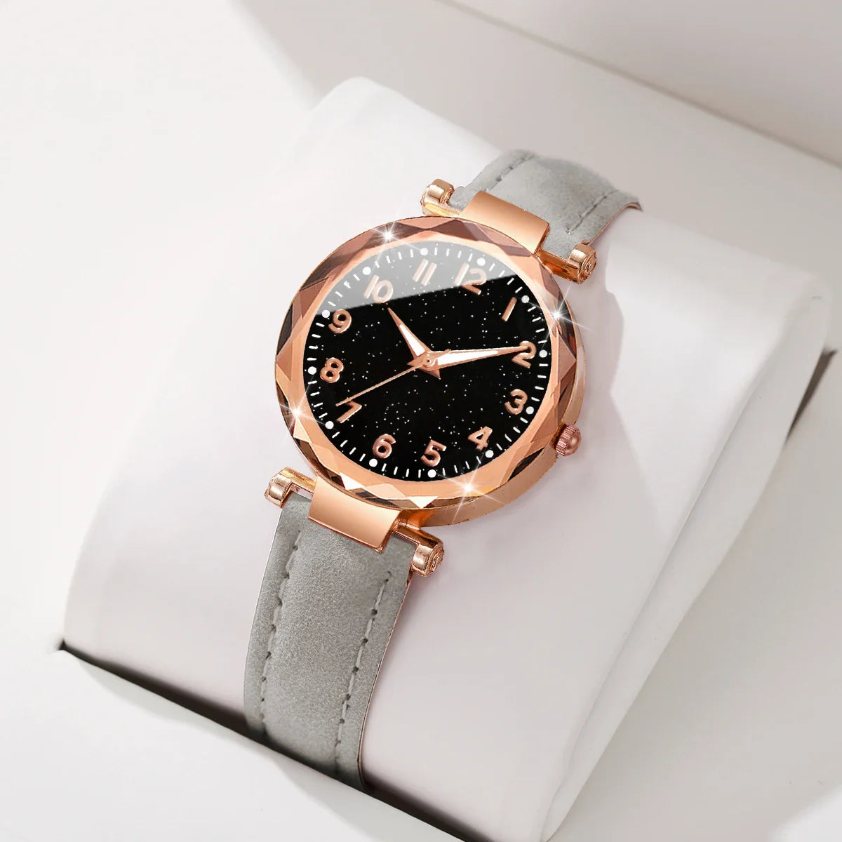 Fashion Arabic Dial Women Quartz Watch Casual Leather Strap Wristwatches for Ladies Clock Reloj Mujer（Without Box）