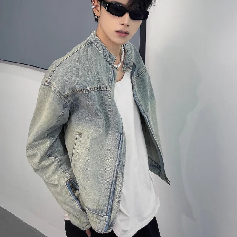 Wash Vintage Denim Jacket Man Woman High Street Loose Cowboy Coats