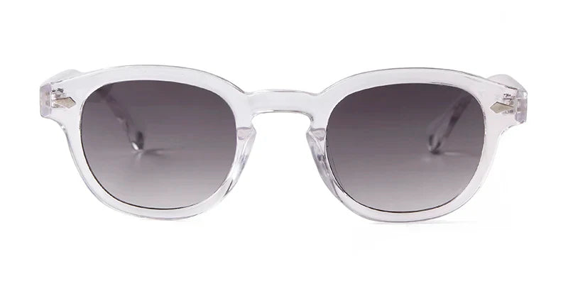Fashion Transparent Blue Round Sunglasses Women Men 2024 Retro Rivet Tortoise Small Square Sun Glasses UV400 Lunettes De Soleil