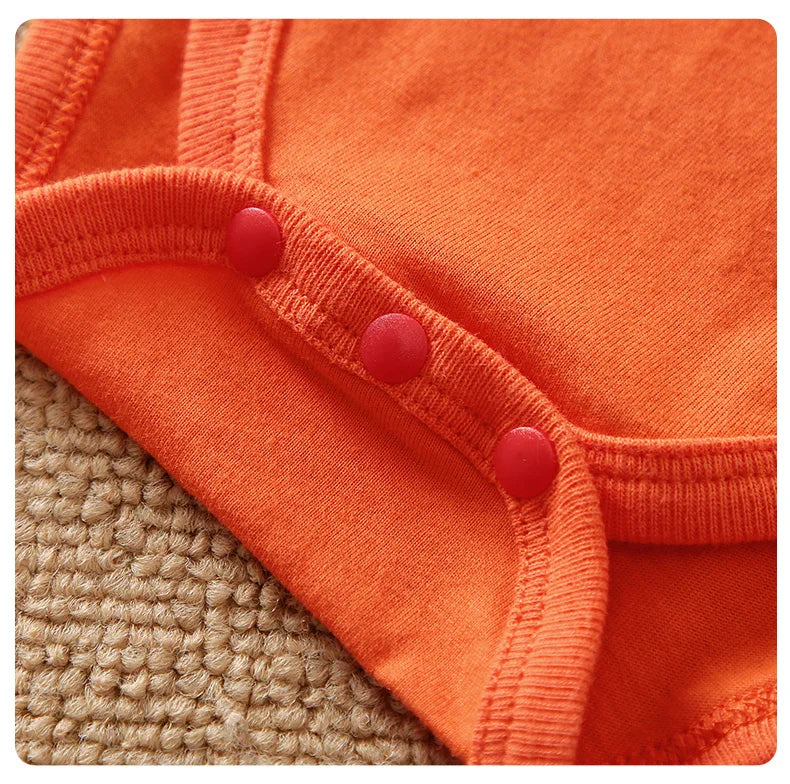 Animal - Orange lion print long sleeve with pants cotton fashion set，0-18 months Newborn Baby boy Spring and Autumn Round Neck