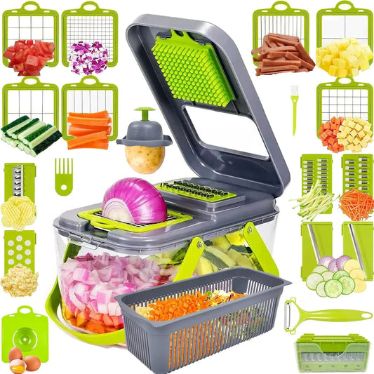 12/22 in 1 Multifunctional Vegetable Chopper Onion Grater Carrot Potato Shredder Fruit