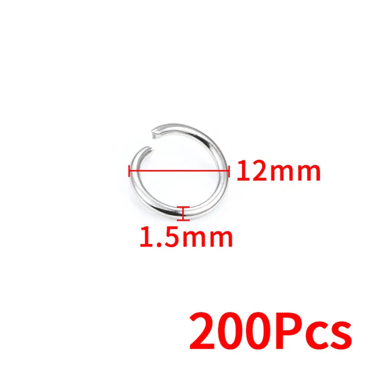 1.5mm Thick Stainless Steel Width 8mm 9mm 10mm 12mm  Open Jump Rings For Jewelry Making Supplies Accessories Findings Not Fade