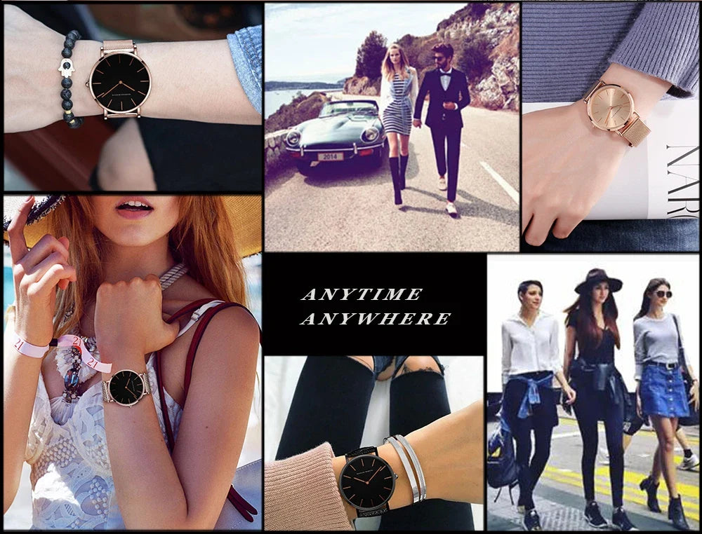 Hannah Martin Luxury Brand Quartz Watch Life Waterproof Women Watch Fashion Women Classic Simple Design Clock Gifts Reloj Mujer