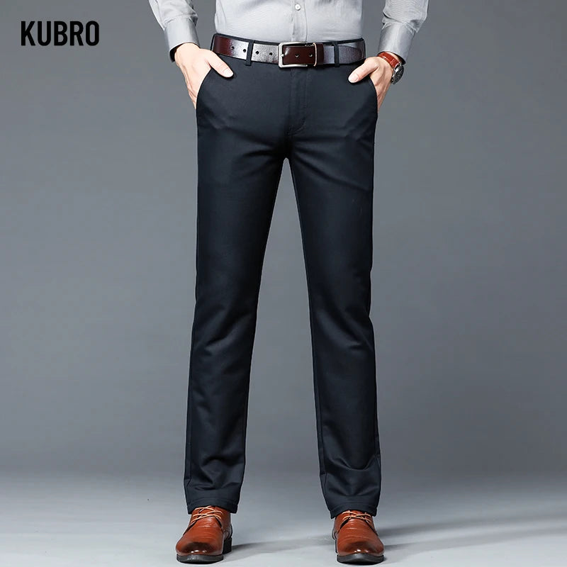 Suit Pants Men's Classic Black Multicolor Autumn Winter Casual Straight Trousers Business
