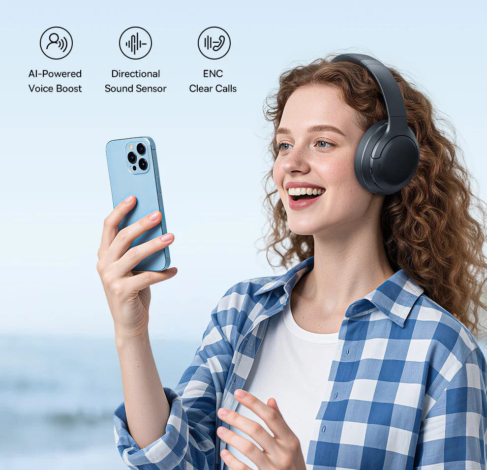 Baseus Wireless Headphones Bluetooth 5.3 HIFI Level Earphone 40mm Driver Foldable Over Ear Headsets 70H Playtime Spatial Audio