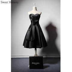 Black Short Prom Dress Lady Girl Women Robe Princess Banquet Party