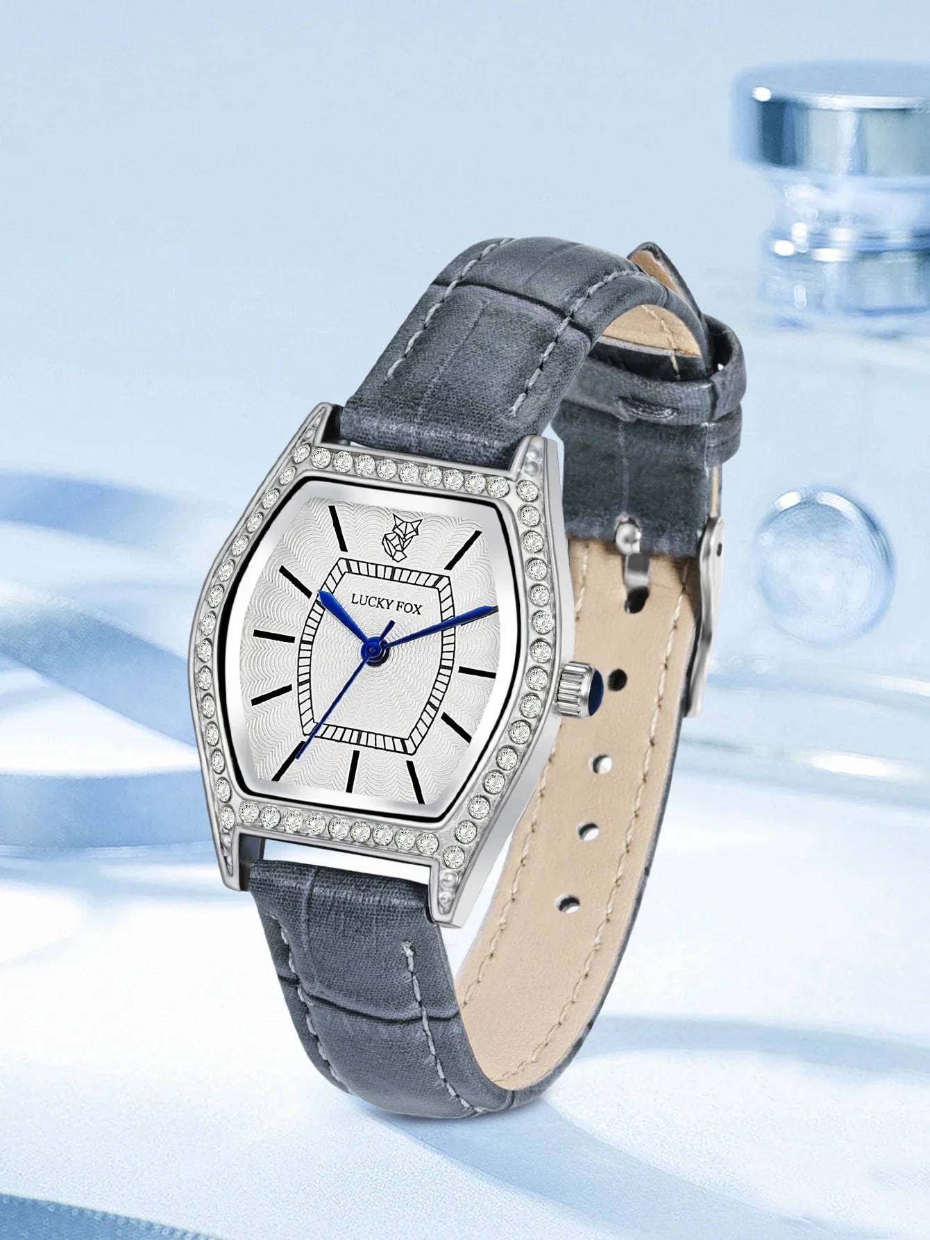 LUCKY FOX Retro ladies quartz watch barrel-shaped diamond luxury ladies wristwatch fashion watch as a gift