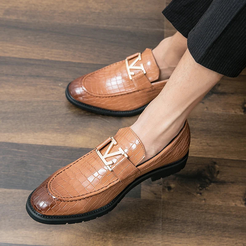 Designer Luxury Mens Wedding Dress 38~48 Loafers Brand Business Casual Moccasin Leather Buckle Driving Formal Suit Shoes for Men
