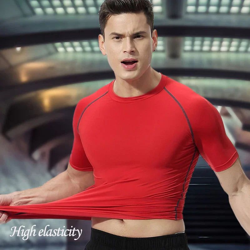 Anime 3D Printed Men's Compression Set short Sleeve Gym Top+Workout Shorts Quick Drying Breathble Athletics Rash Guard Set