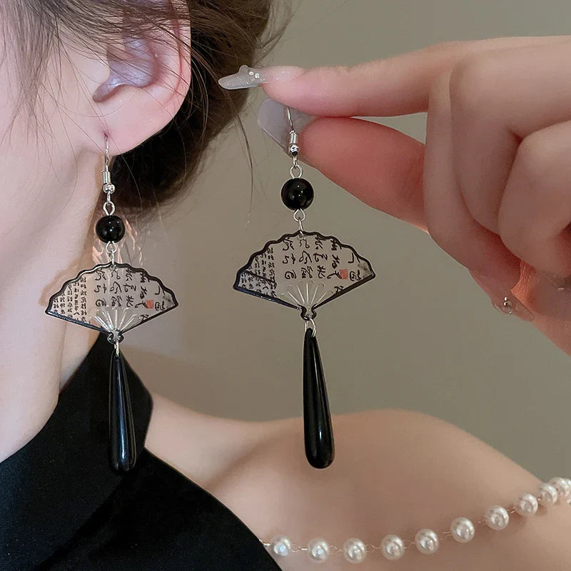 Neo-chinese Style Bamboo Joint Flower Earrings Imitation Pearl Fringe Earring New National Tide Personality  Earrings for Women