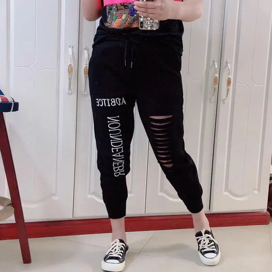 Spring Autumn Korean Fashion Hipster Chic Lady Trousers Y2k Casual Oversize  Clothes