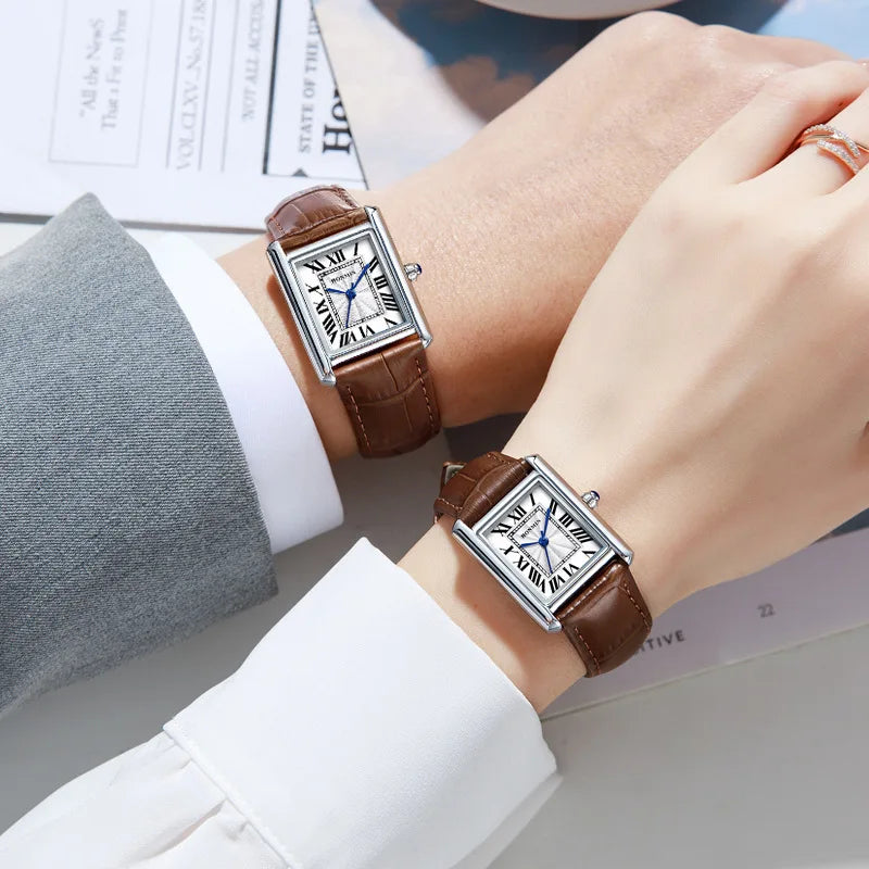 New Elegant Watches for Women and Men Fashion Leather Strap Waterproof Quartz Wristwatches Couple's Watches Gifts Drop Shipping