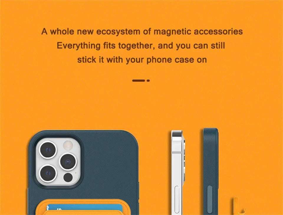 For Magsafe Wallet Card Holder Case For Apple iPhone 17 16 15 14 13 12 Pro Max Magnetic Leather Bag Adsorption Cover Accessory