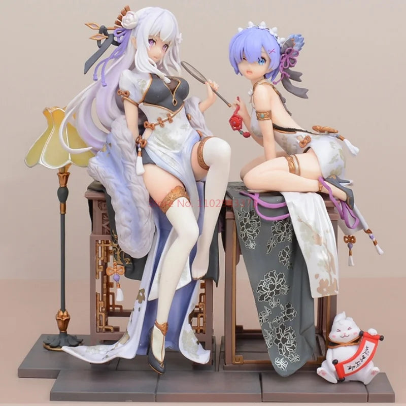 Re:life In A Different World From Zero Rem Emilia Chinoiserie Clothing Figure Model Collection Desktop Decoration Ornament Gifts