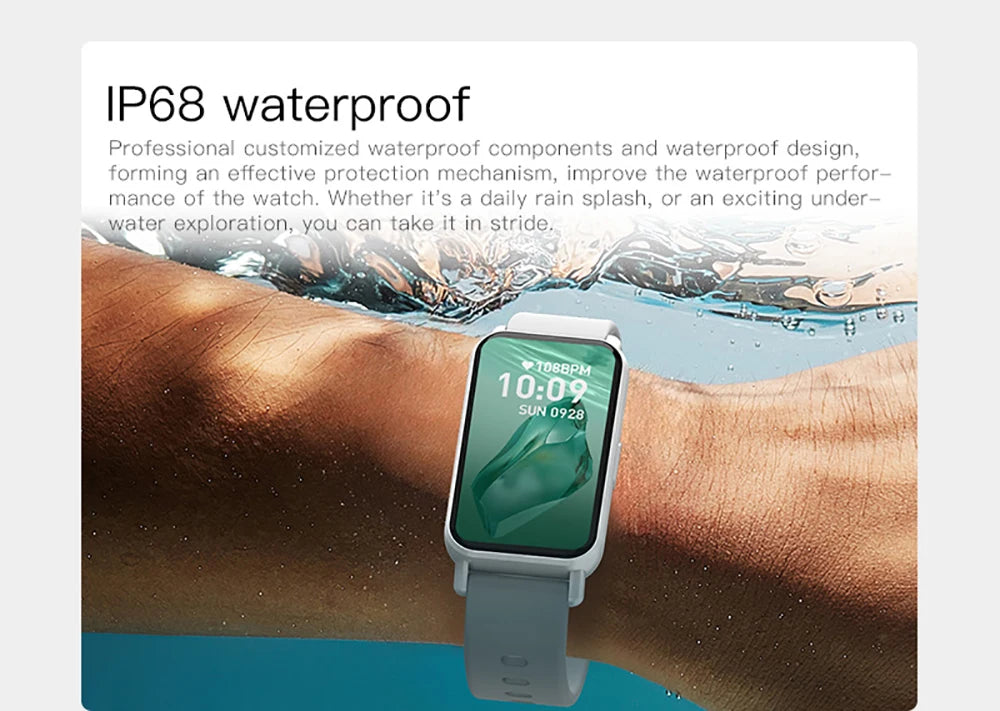 LIGE Smart Watch Men Women Smart Bracelet Wristband 1.45 Inch Heart Rate Waterproof Sports Fitness Tracker Bluetooth Call Band