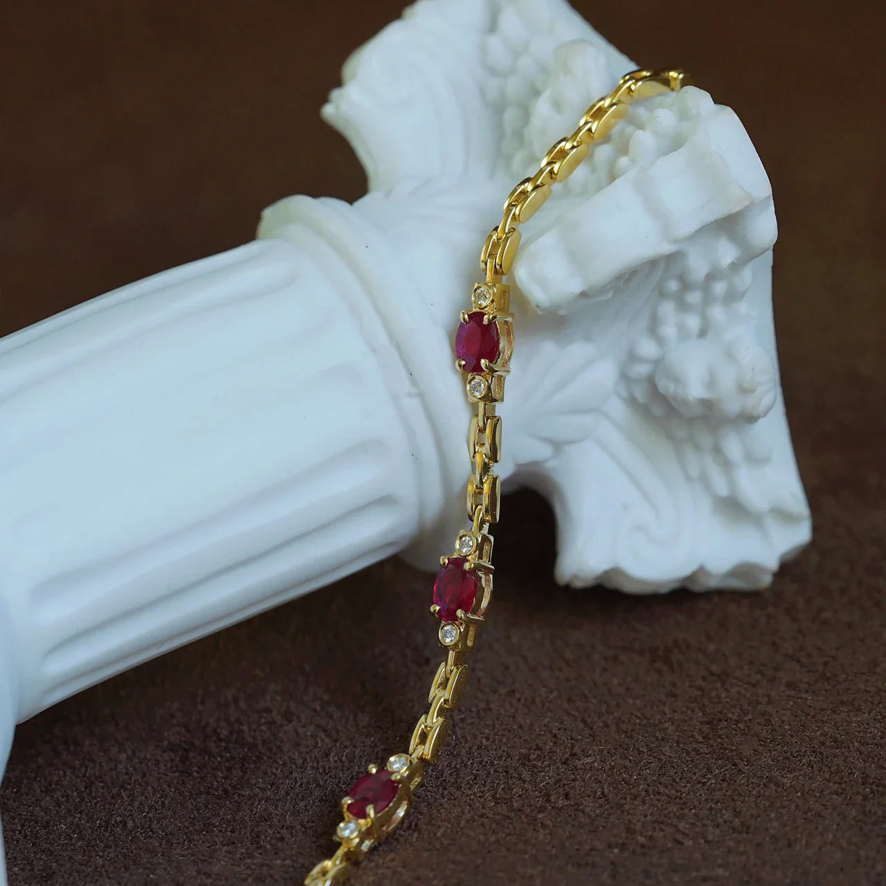 New light luxury silver inlaid ruby diamond bracelet for women chain charm fine section exquisite high-end engagement jewelry