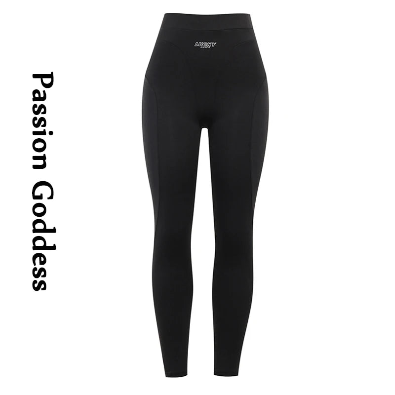 Fitness Women Letter Printed Slim Leggings High Waist Tight-fitting Legging Pants