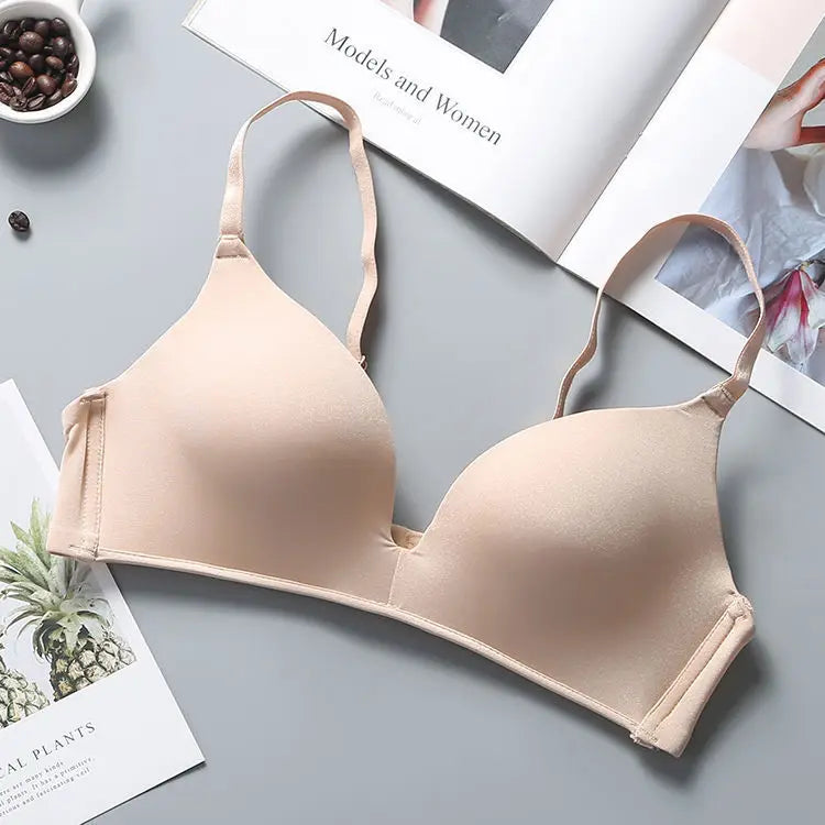 Ice Silk Wireless Bra For Women Gather Underwear Push Up Simple