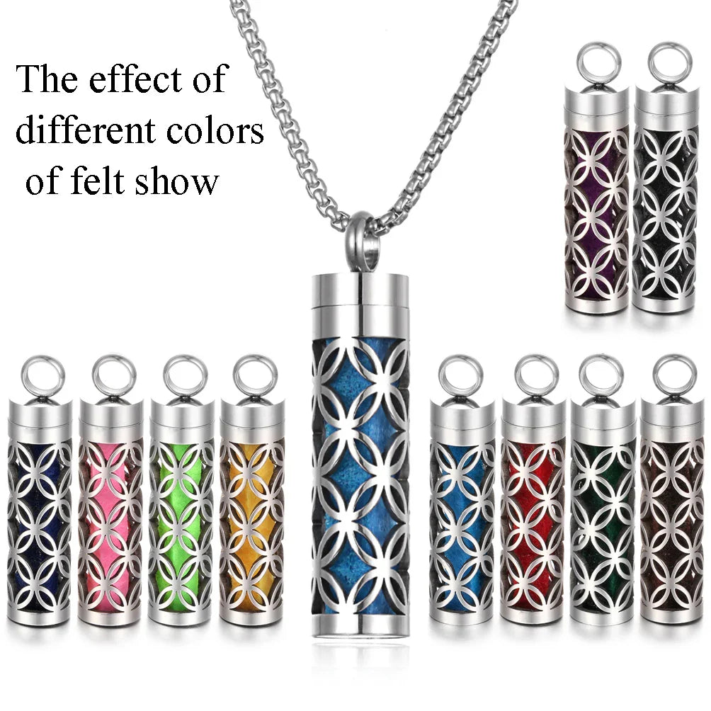 Long Strip Stainless Steel Aromatherapy Necklace Perfume Diffuser Essential Oil Diffuser Pendant Necklace Jewelry Accessories