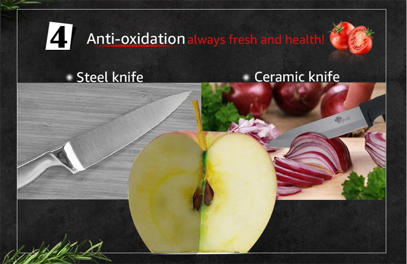 Ceramic Knives Kitchen Knives 3 4 5 6 inch Zirconia White Blade Multi-Color Cooking