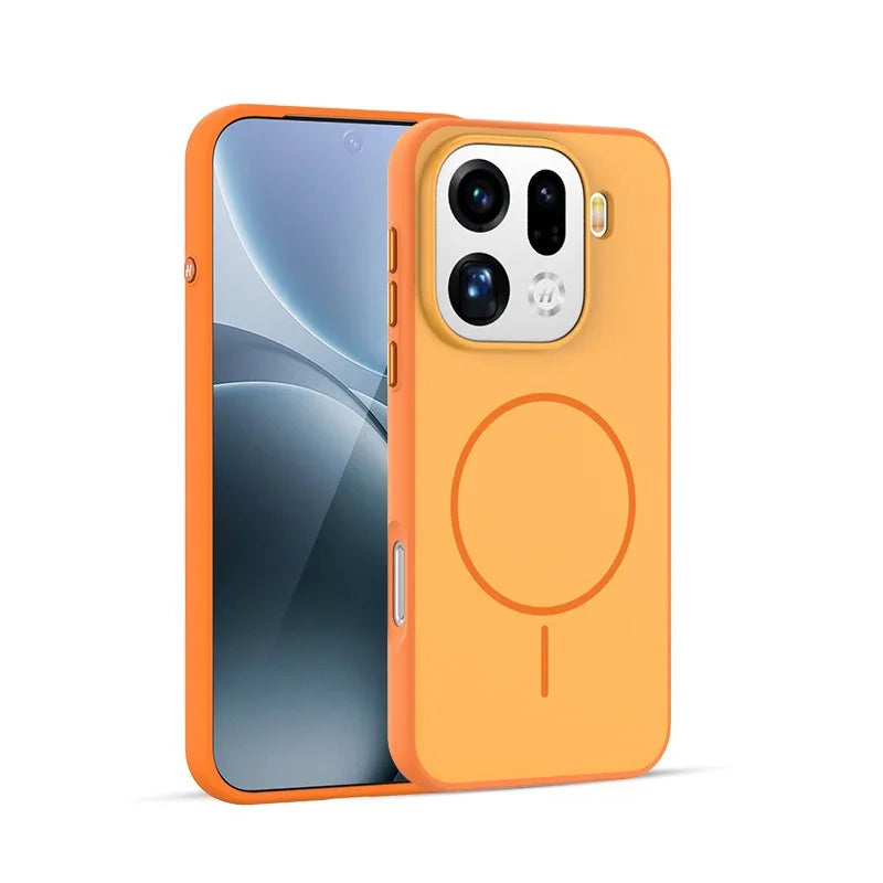 For OPPO Find X9 X9 Pro Case Magnetic Double Color Matte PC +TPU Skin Feel Back Cover with Metal Button for Find X 9
