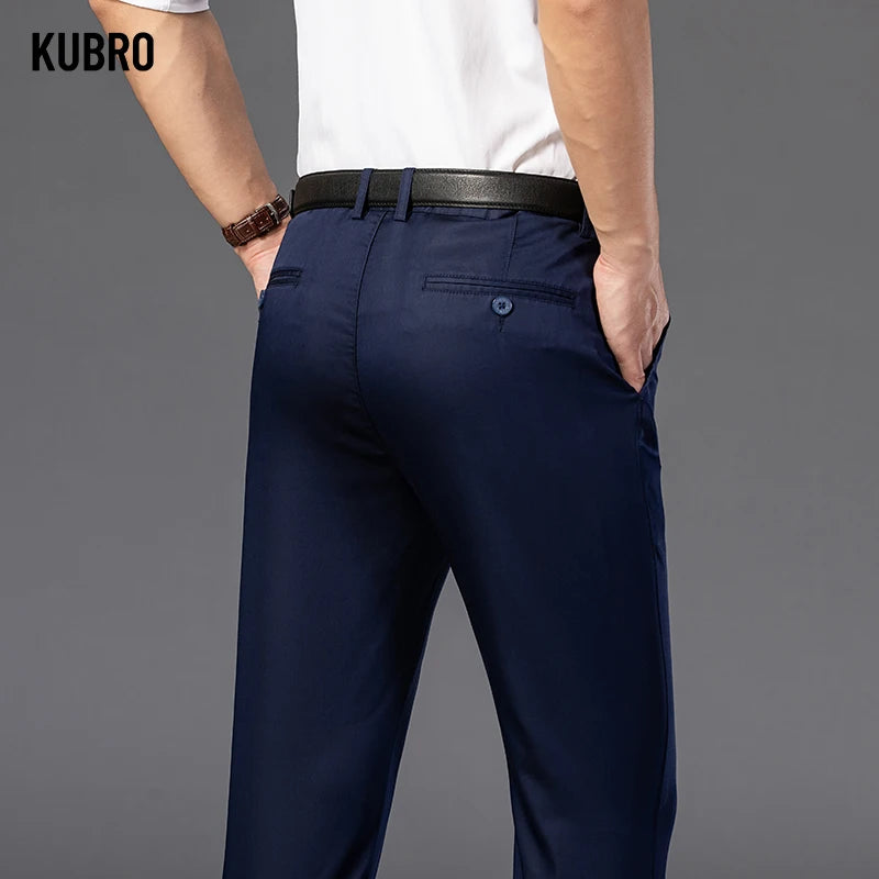 Men's Summer Thin Fashion Business Casual Suit Pants Long Pants