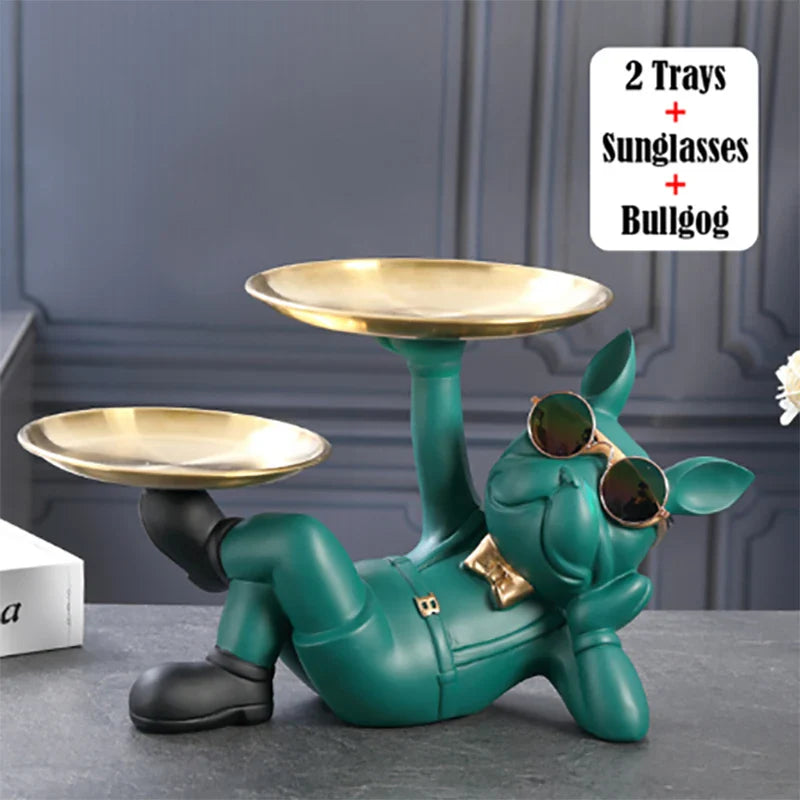 Bulldog Animal Figurines Cool Dog Statue Sculpture Living  Study Room Bedroom Decor Home Interior Decoration Accessories