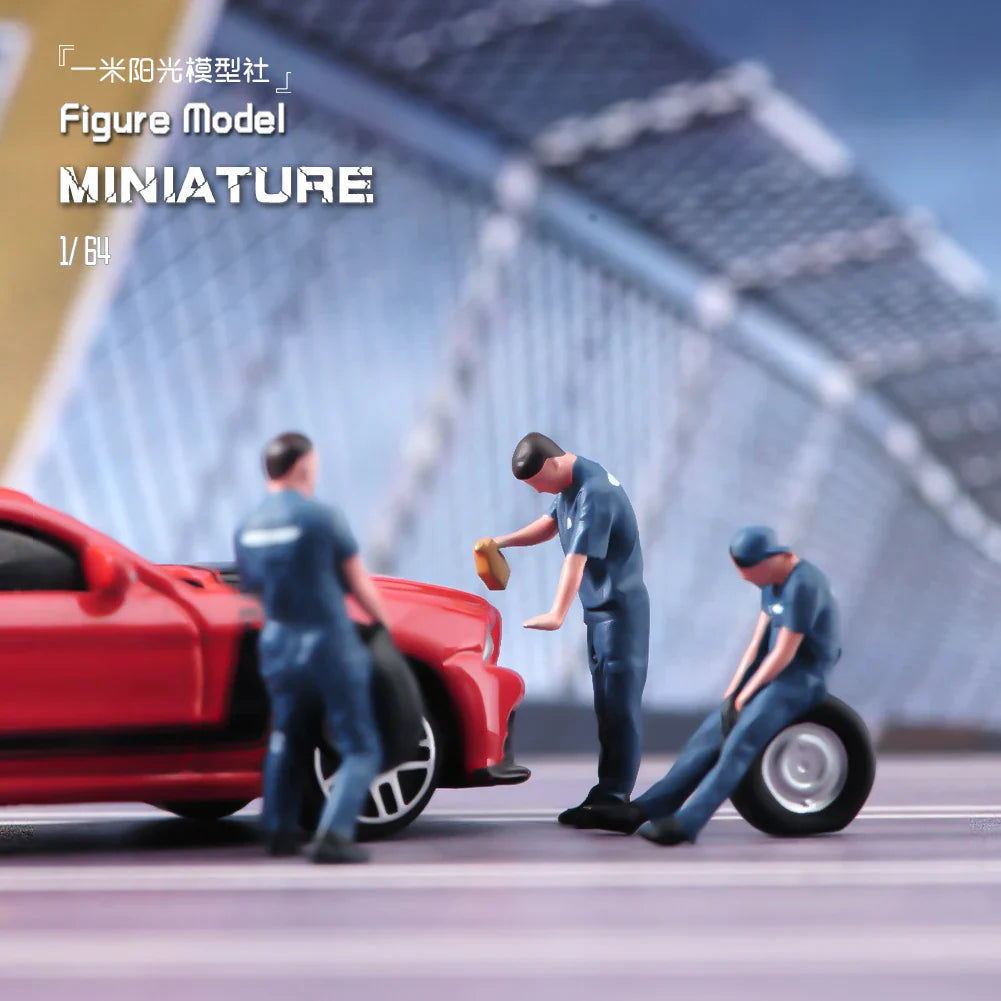 Painted Miniatures 1/64 Scale Beauty Handsome Boy Policeman Girls Male Female Scene Figure Model For Car Vehicles Decorate