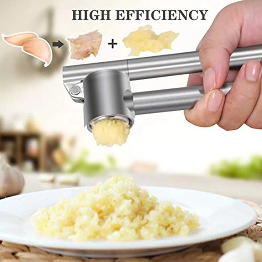 304 Stainless Steel Garlic Press Tools Detachable Peeling Garlic Grinding Slicer Chopper