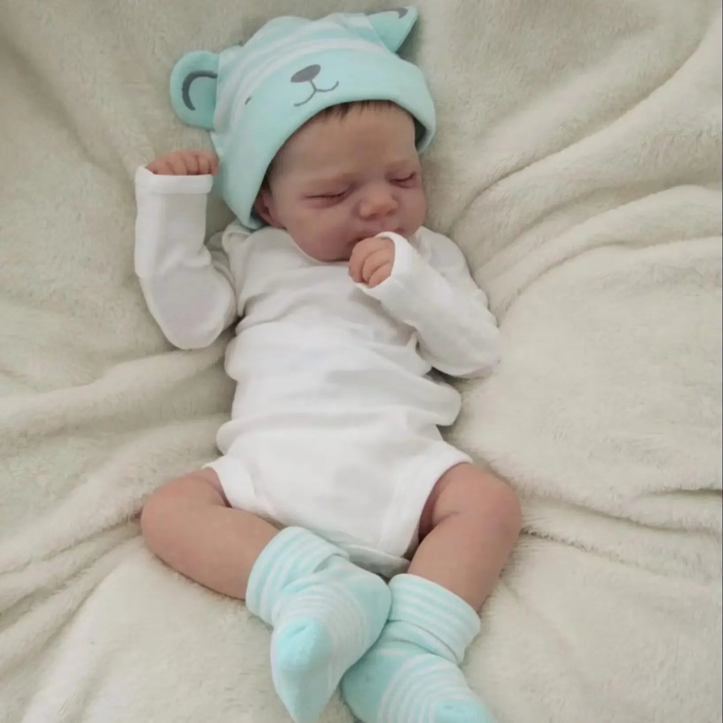NPK 48CM Newborn Pascale Reborn Doll Realistic Full Body 3D Skin Multi-Layer Painted Visible Veins Soft Touch Life-Size Collecti