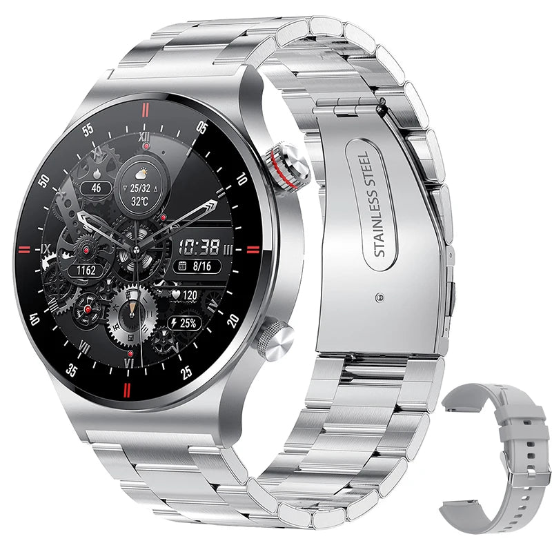 GPS NFC Smart Watch Men AMOLED 390*390 HD Screen ECG+PPG Heart Rate Bluetooth Call IP68 Waterproof Business SmartWatch 2025 NEW