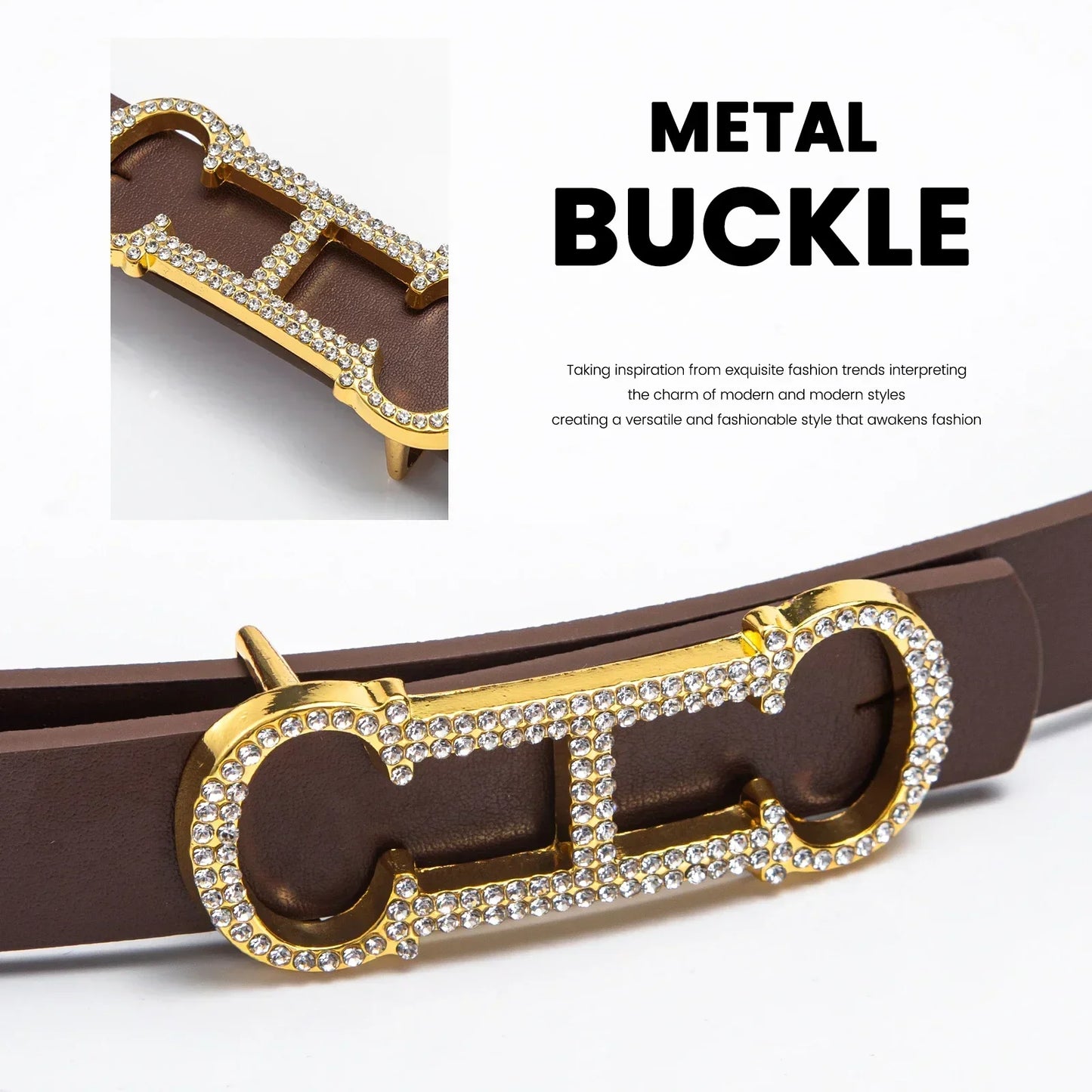 Luxury Brand Leather Belt Women Designer Alloy Buckle Genuine Leather Waist Strap Female Jeans Trouser Dress Waistband Belt