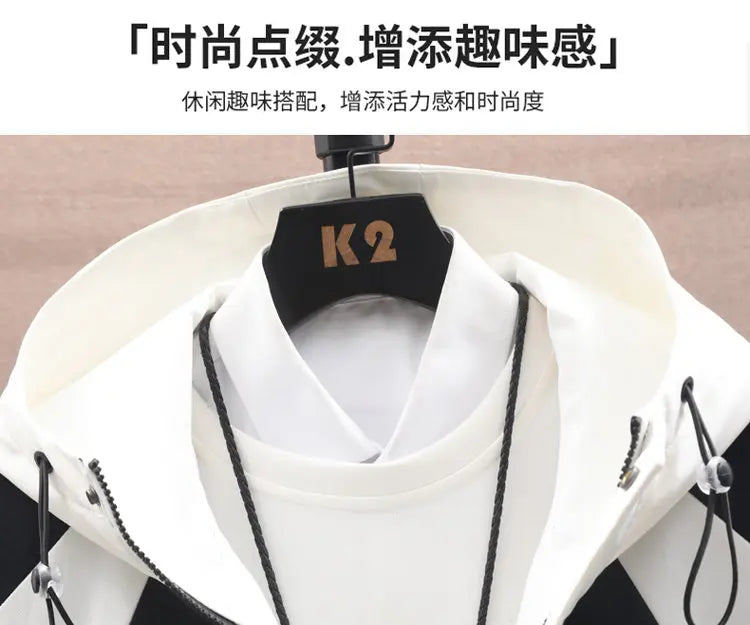 Spring Autumn Casual Men Sets Jacket + Pants Two Pieces Fashion Korean Trend Hooded Baseball Uniform Suit Man Outfit