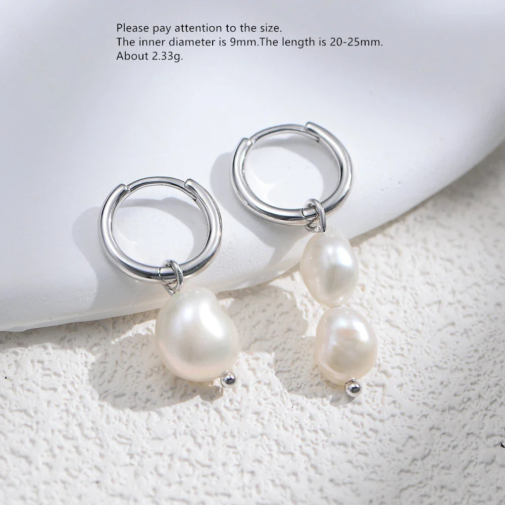 925 Sterling Silver Earring Fashion Geometry Butterfly Zircon Asymmetry Pearl Drop Earring Simple Temperament Trend Women Ear Je