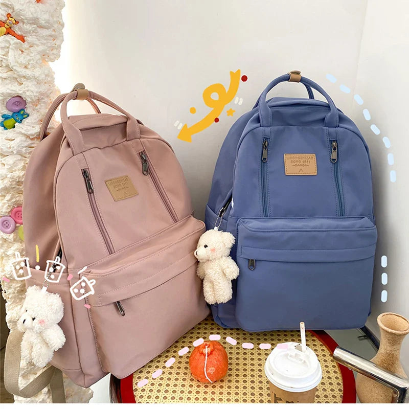 DIEHE Solid Color Women Backpack High Quality Youth Waterproof Backpacks for Teenage Girls Female School Shoulder Bag Bagpack
