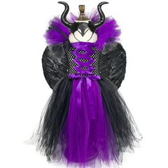 Disney Mistress of Evil Cosplay Outift Tutu Dress for Little Girls Kntting Handmade